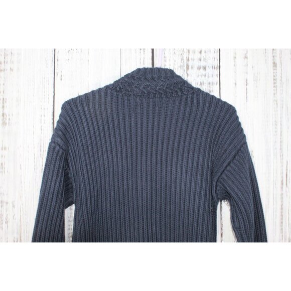 LL Bean Signature Original Cotton Ribbed Sweater Mockneck Navy Medium - Picture 5 of 9